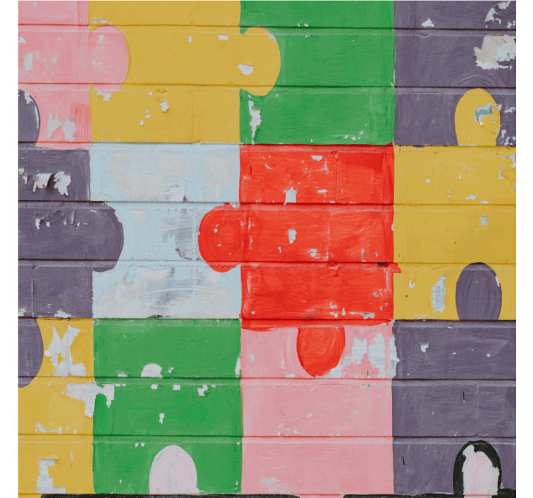 Portavasos frikis patrón de rompecabezas colorido - TenVinilo