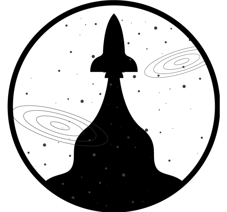 Portavasos frikis silueta de cohete con estrellas - TenVinilo