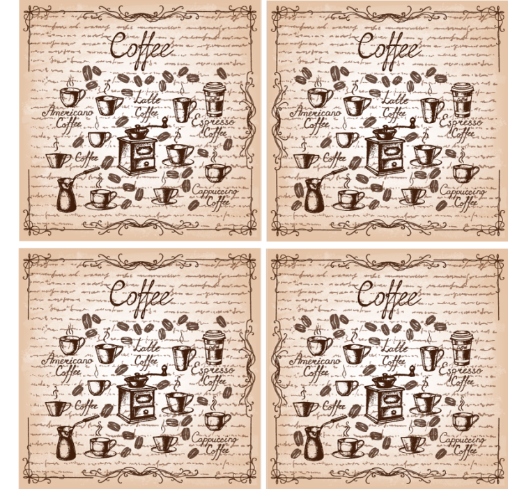 Portavasos personalizable ilustración de tipos de café - TenVinilo