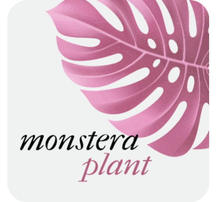 Posavasos con frases Estilo monstera minimalista rosa - TenVinilo