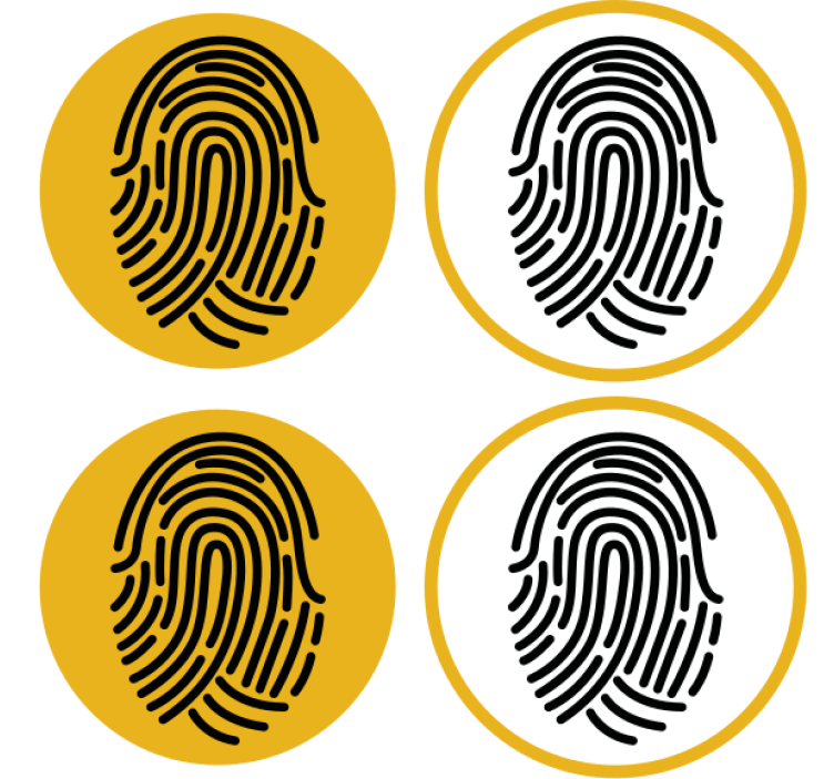 Portavasos frikis con motivos de huellas Únicas - TenVinilo