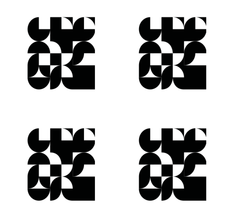 Portavasos moderno patrones geométricos monocromos - TenVinilo