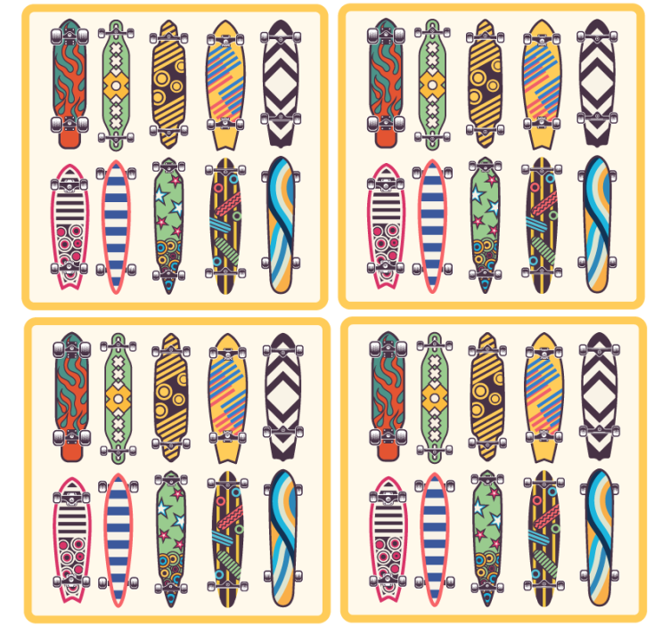 Portavasos frikis patrones coloridos de skateboard - TenVinilo