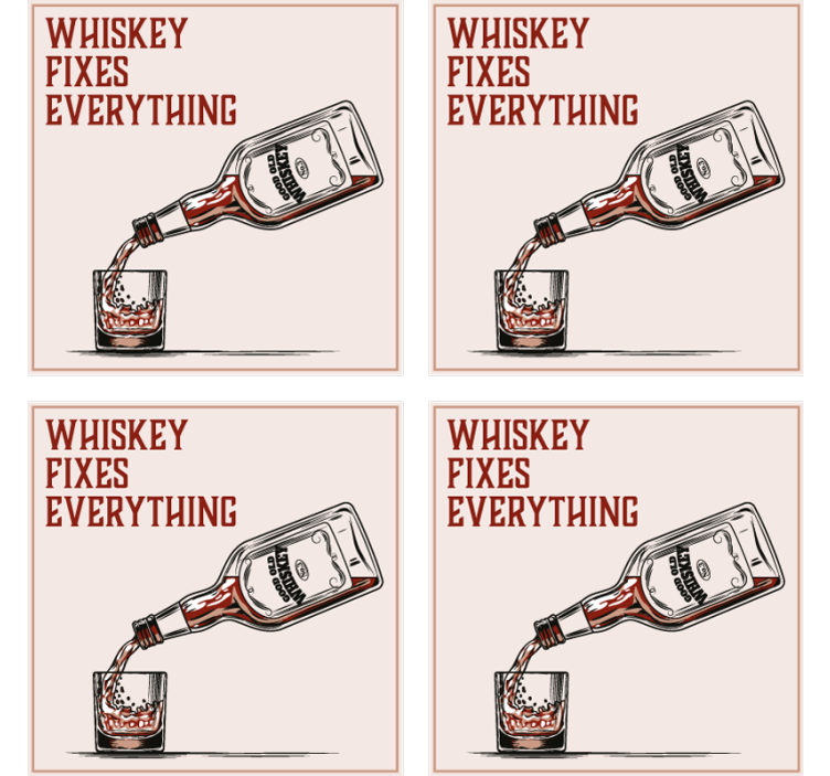 Portavasos con frases visual de vertido de whisky - TenVinilo