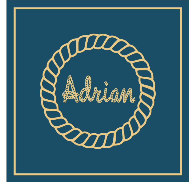 Portavasos personalizable monograma círculo de cuerda - TenVinilo