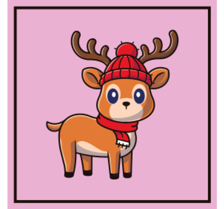 Portavasos halloween reno bonito con bufanda - TenVinilo