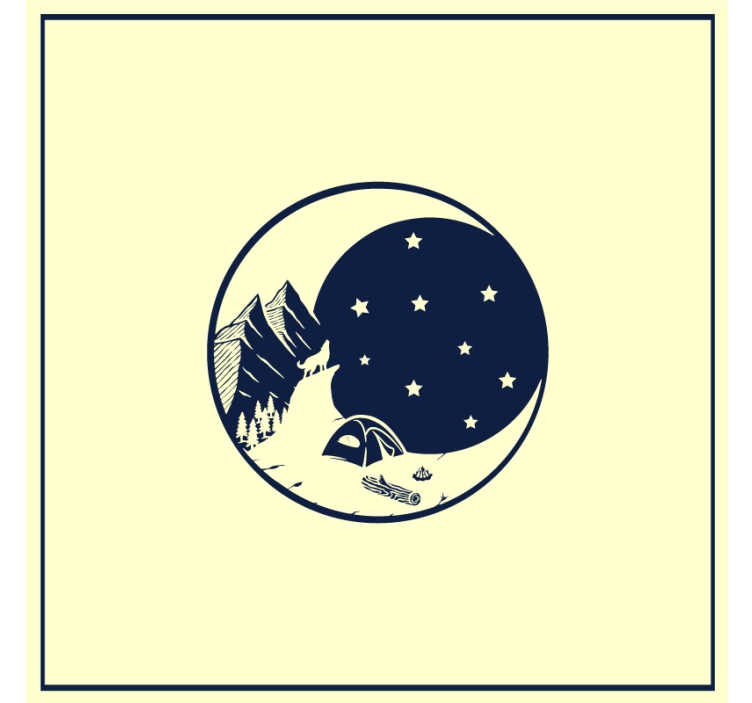 Portavasos moderno escena nocturna en montaña - TenVinilo