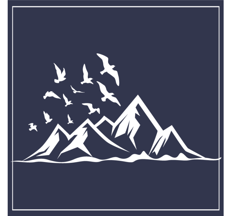 Portavasos silueta de paisaje montañoso - TenVinilo