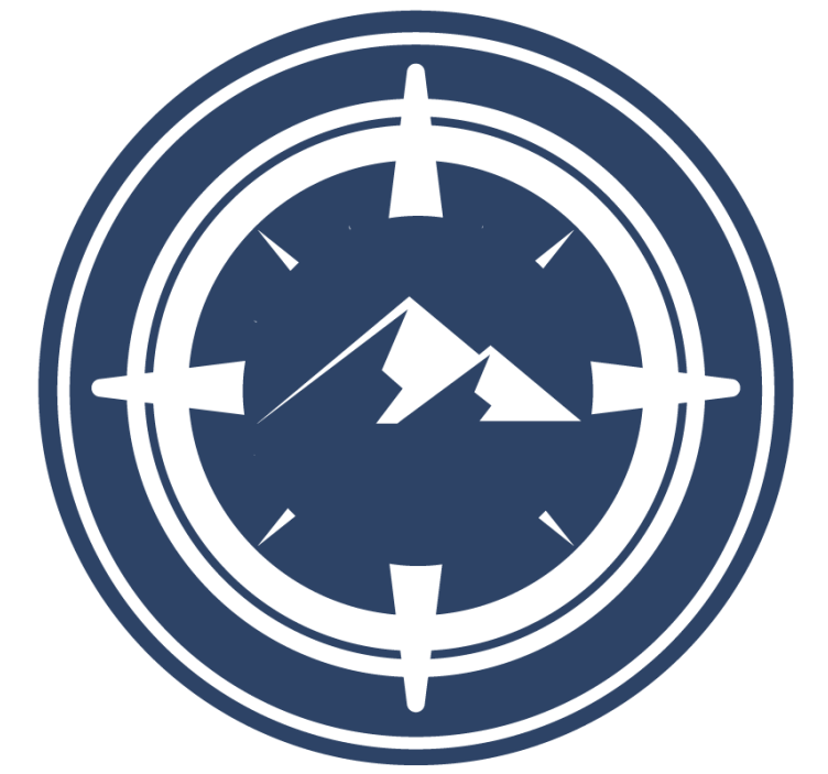 Portavasos moderno motivo de brújula y montaña - TenVinilo