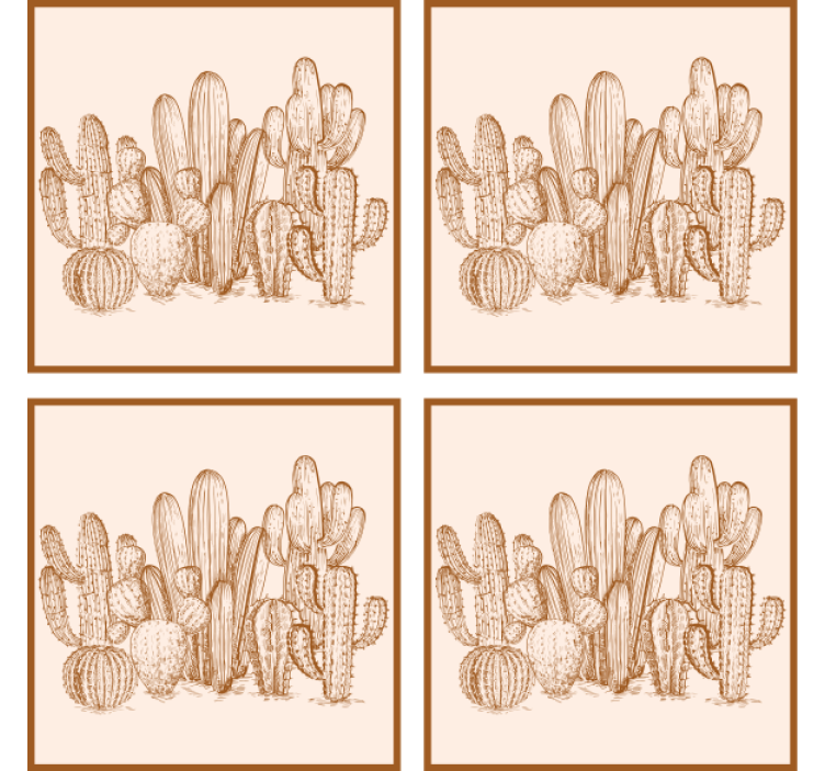 Portavasos ilustración de variedades de cactus - TenVinilo