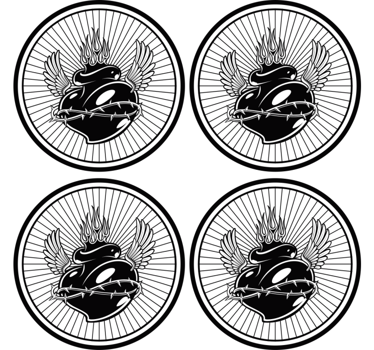 Portavasos frikis corazón alado con espinas - TenVinilo