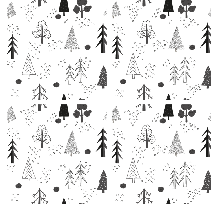 Posavasos moderno árboles minimalistas blancos estilo nórdico - TenVinilo