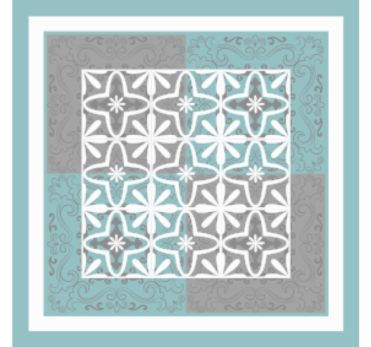 Portavasos azulejo emblema botánico detallado - TenVinilo