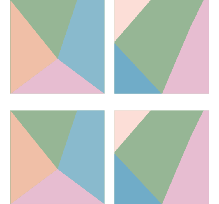 Pastel triángulos geométricos más posavasos - TenVinilo