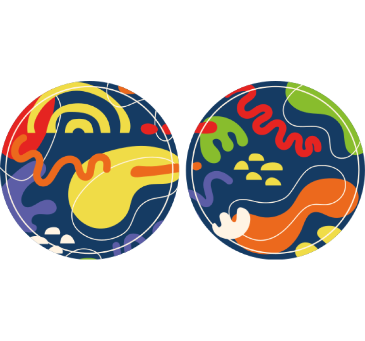 Portavasos cerveza formas geométricas vibrantes - TenVinilo