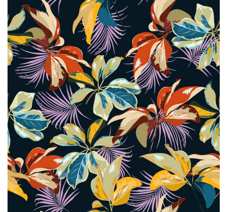 Portavasos patrón de hojas coloridas - TenVinilo