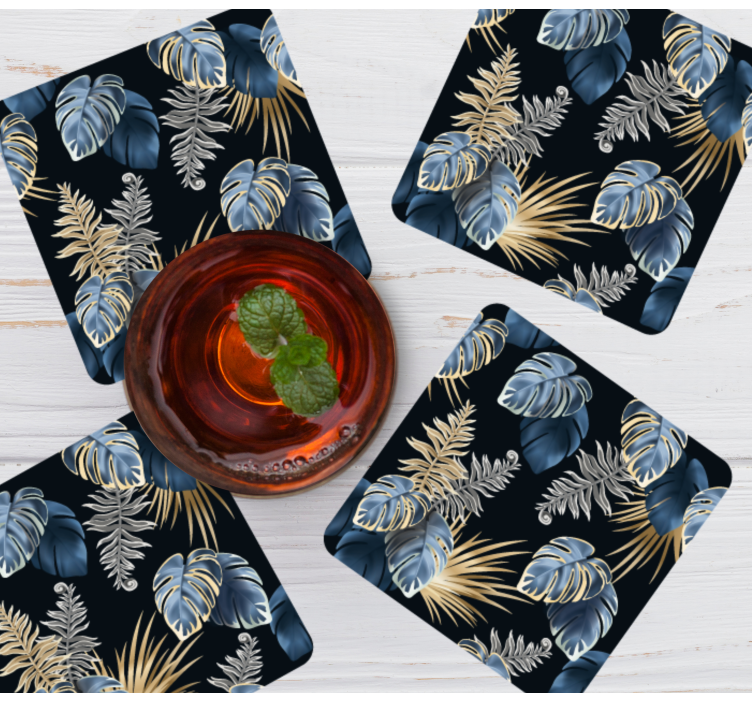 Hojas de monstera y palmas. Más posavasos - TenVinilo