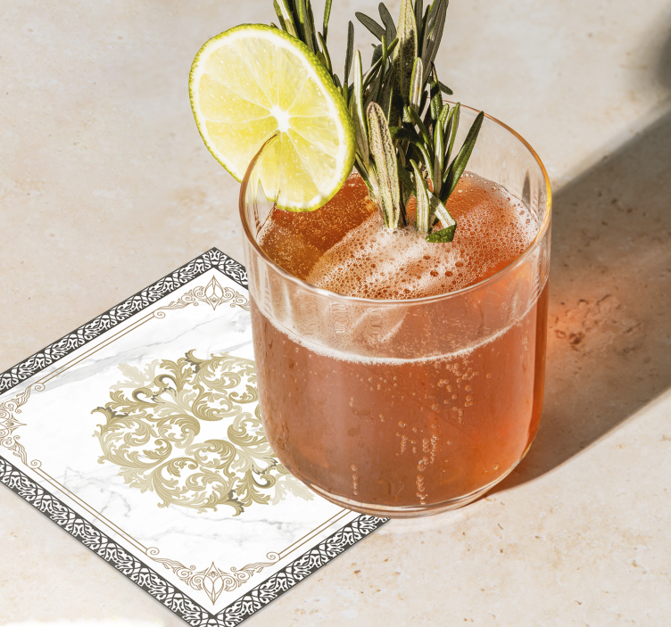 Portavasos elegante barroco dorado - TenVinilo