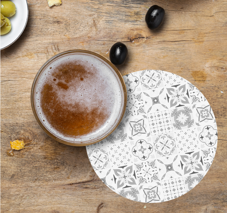 Posavasos azulejo "beatriz" gris - TenVinilo