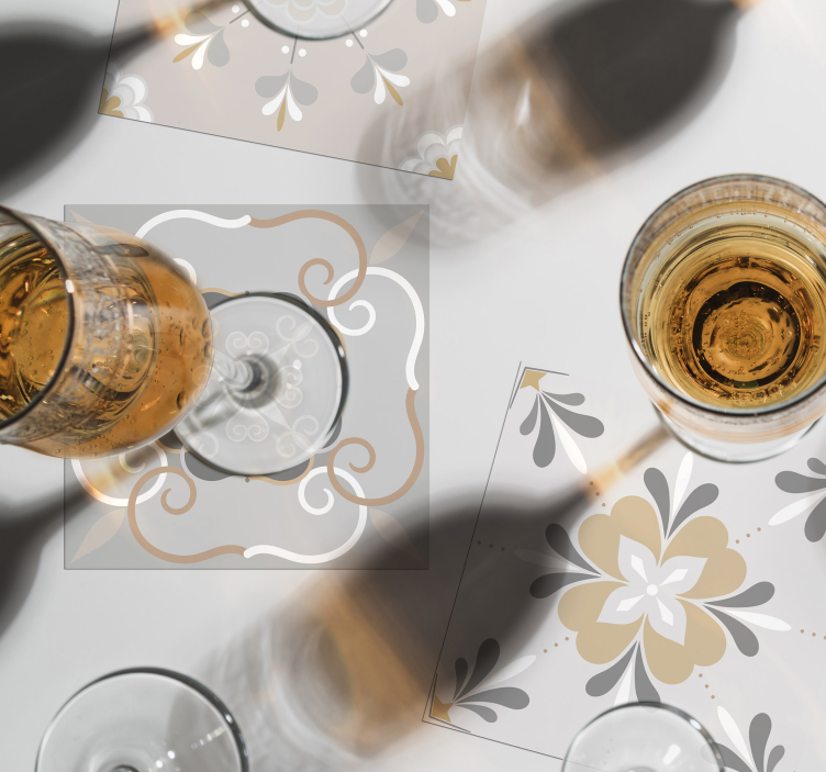 Posavasos vintage con motivos florales - TenVinilo