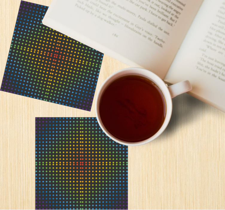 Posavasos textura Fondo de mosaico de arco iris con colores - TenVinilo