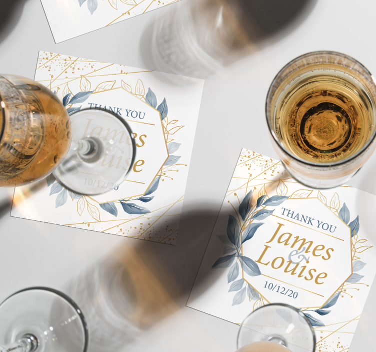 Posavasos de boda personalizado invitados - TenVinilo