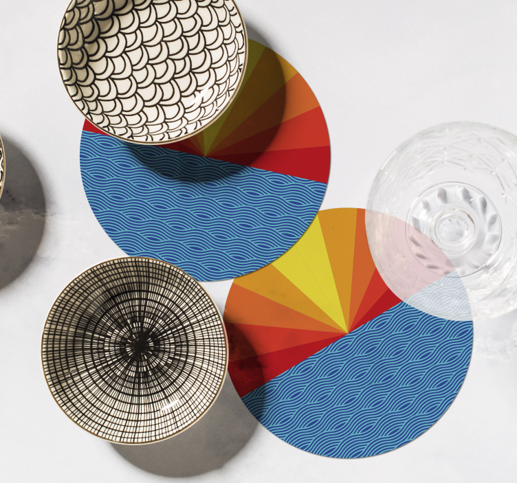 Posavasos puesta sol  de los 70 en el mar - TenVinilo