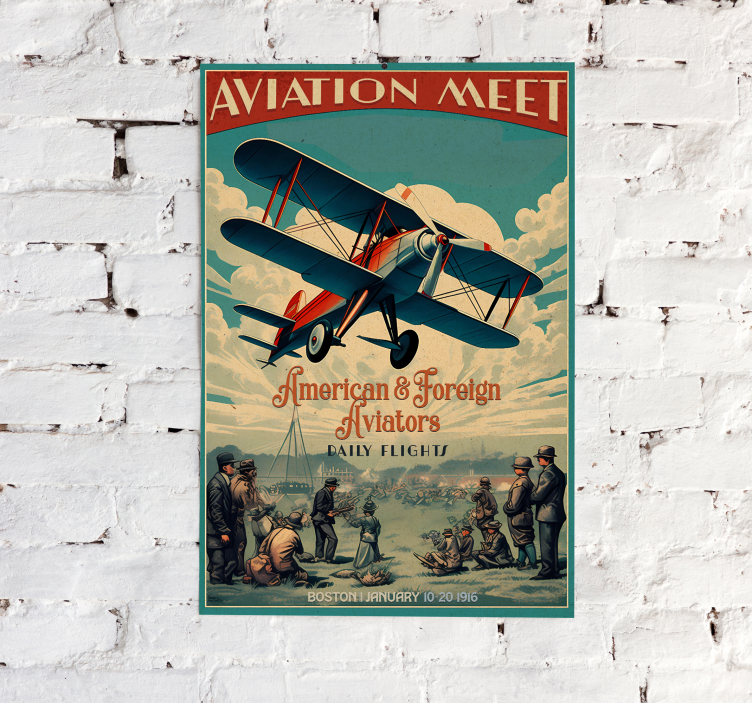 Poster vintage encuentro de aviación - TenVinilo