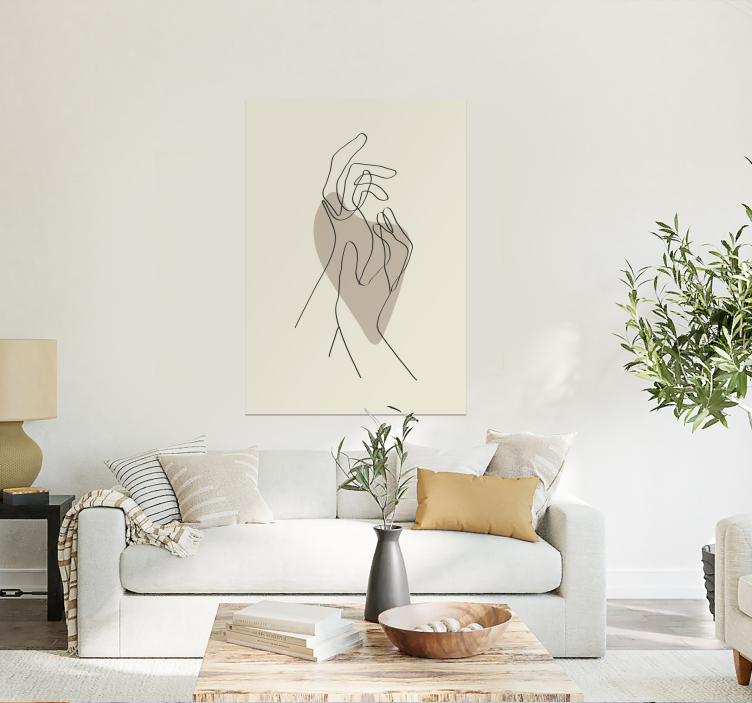 Cartel de manos de arte de línea abstracta - TenVinilo