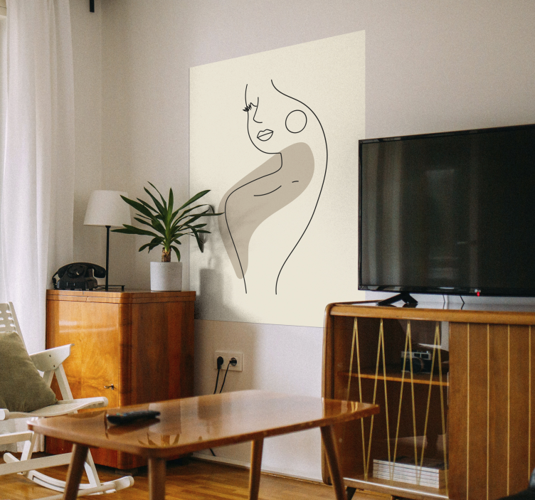 Cartel de perfil de arte de línea abstracta - TenVinilo