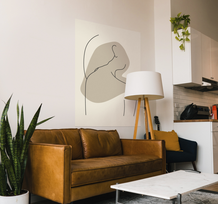 Cartel trasero de arte lineal abstracto - TenVinilo