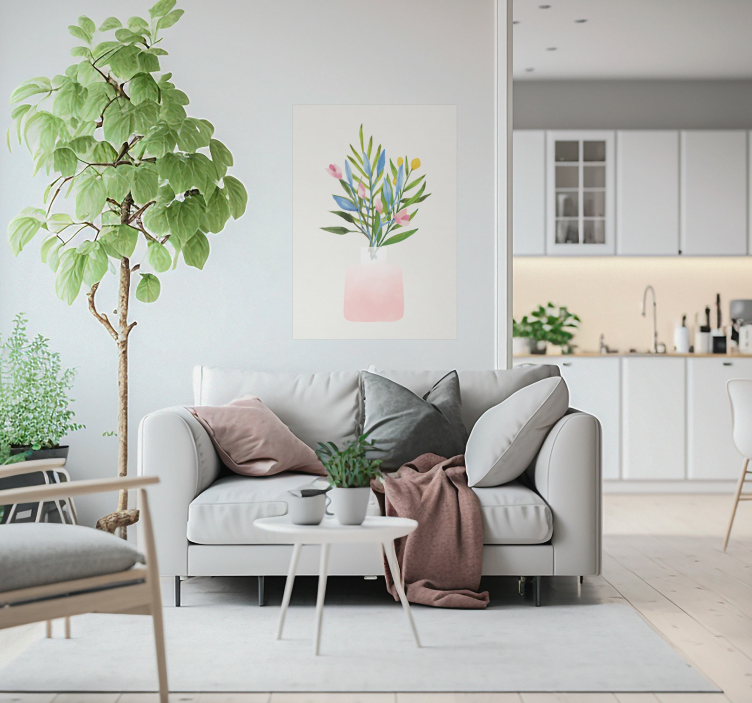 Poster flores flores en una maceta - TenVinilo