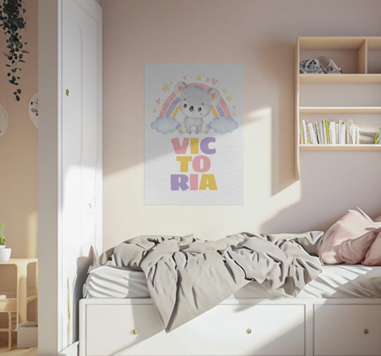 Poster dormitorio infantil koala y arcoiris - TenVinilo