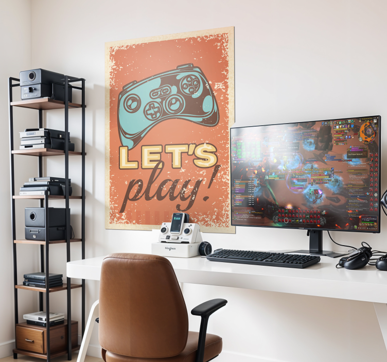 Poster videojuego let's play estilo retro - TenVinilo