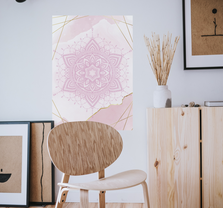 Poster zen mandala de acuarela rosa - TenVinilo