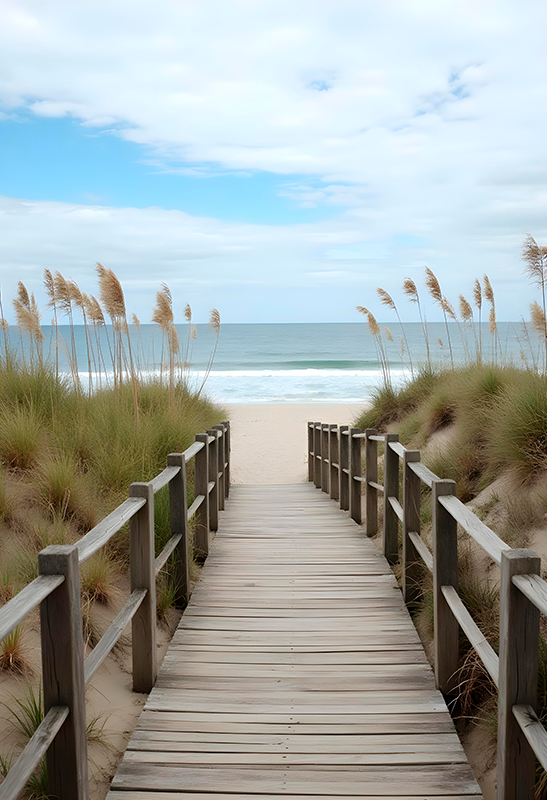 Poster foto realista playa ventosa - TenVinilo
