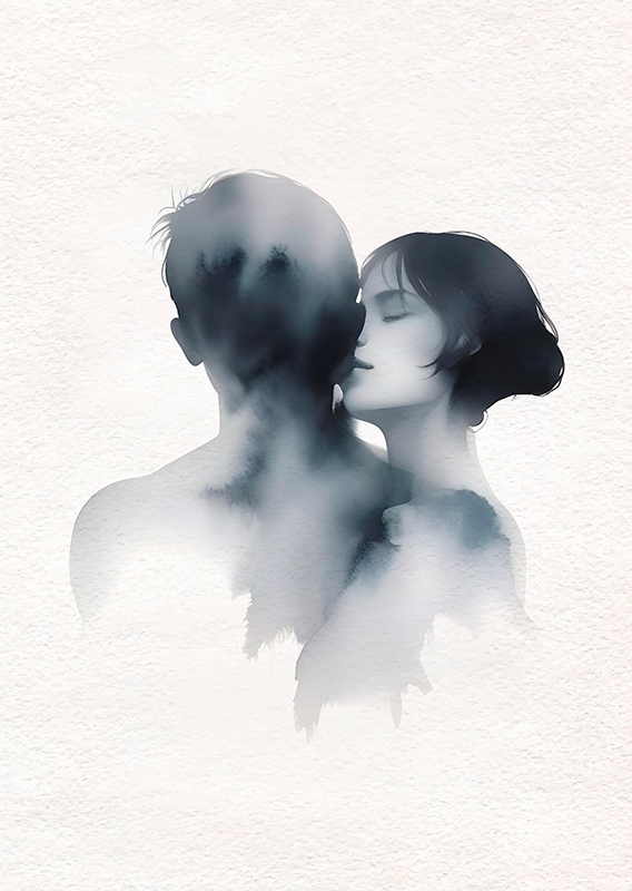 Poster minimalista linda pareja - TenVinilo