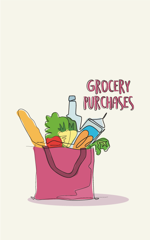 Poster cocina ilustración de supermercado - TenVinilo