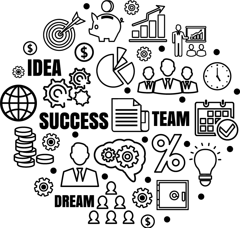 Poster oficina ideograma empresarial - TenVinilo