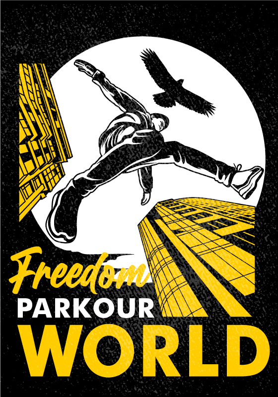Poster habitación juvenil parkour mundo - TenVinilo