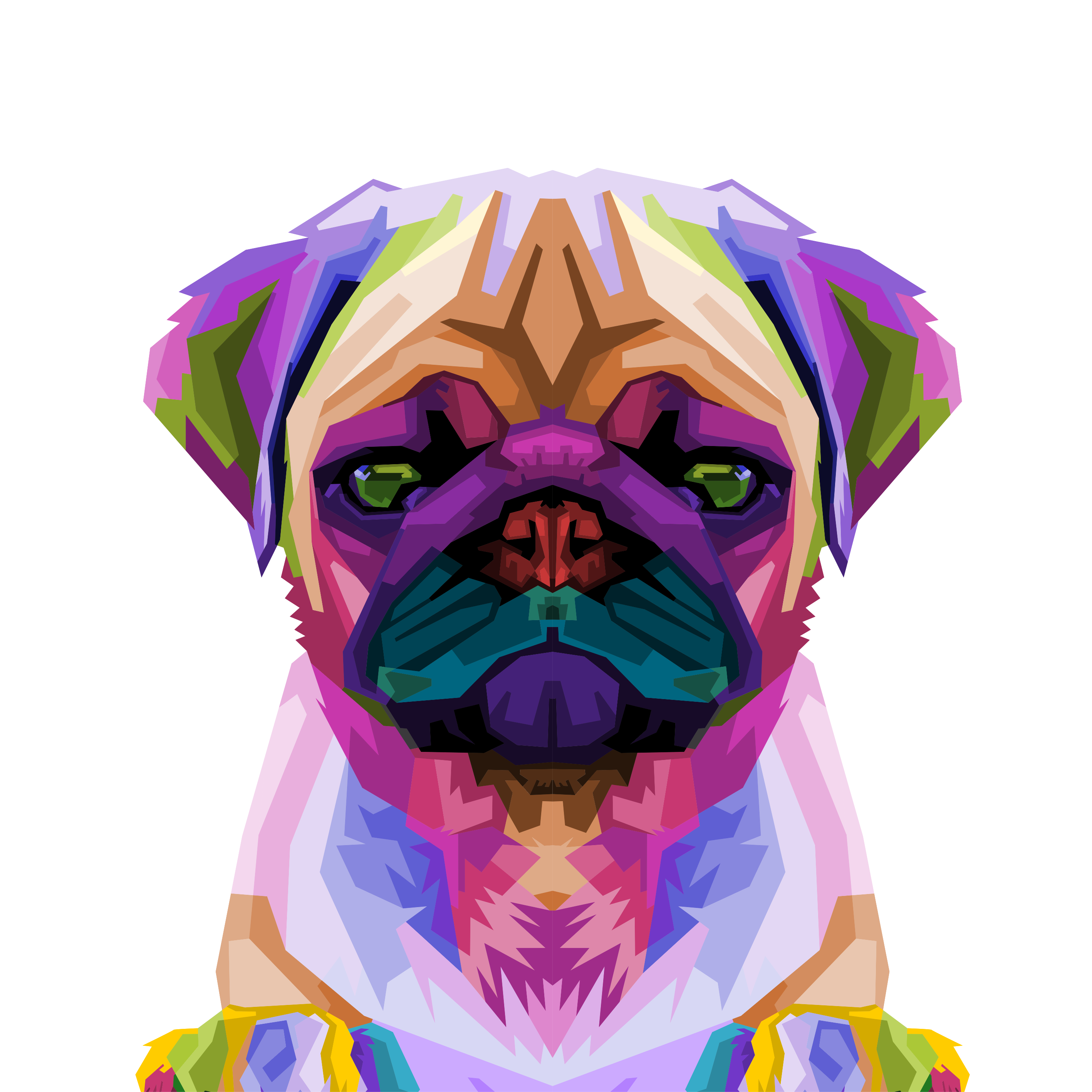 Poster salón perro pug estilo pop art - TenVinilo