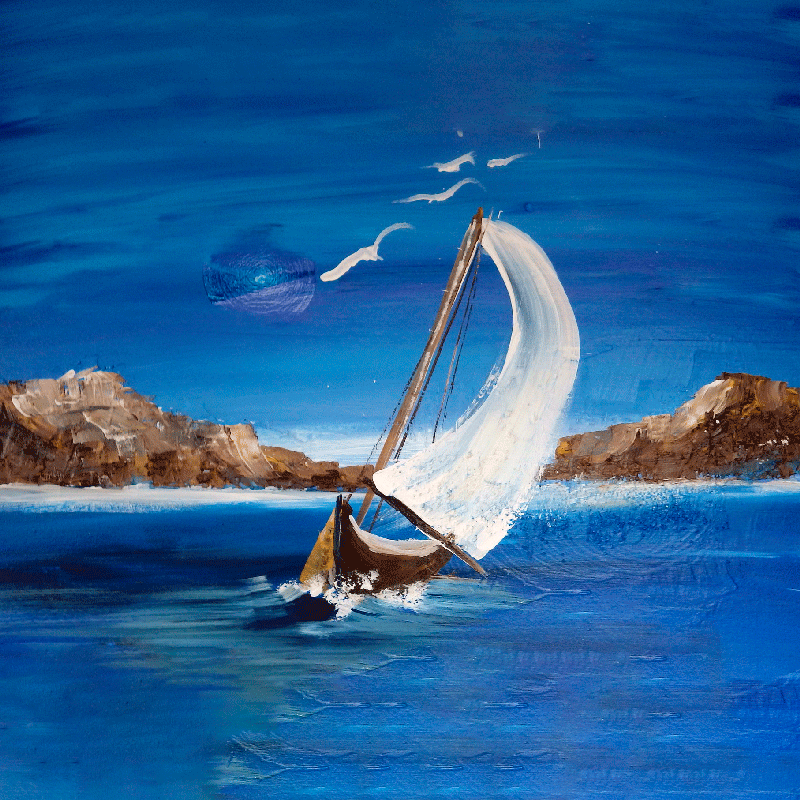 Poster salón veleros en lienzo - TenVinilo