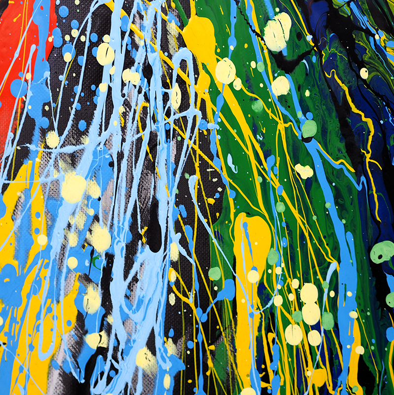 Poster salón arte salpicadura de colores arcoíris - TenVinilo