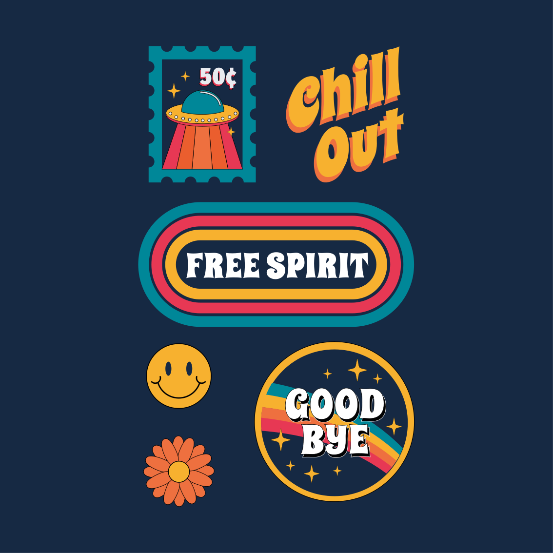 Poster salón diversión y relajación de los 70 - TenVinilo