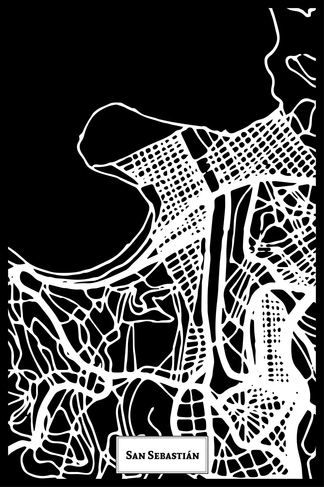 Poster salón mapa topográfico de san sebastián - TenVinilo