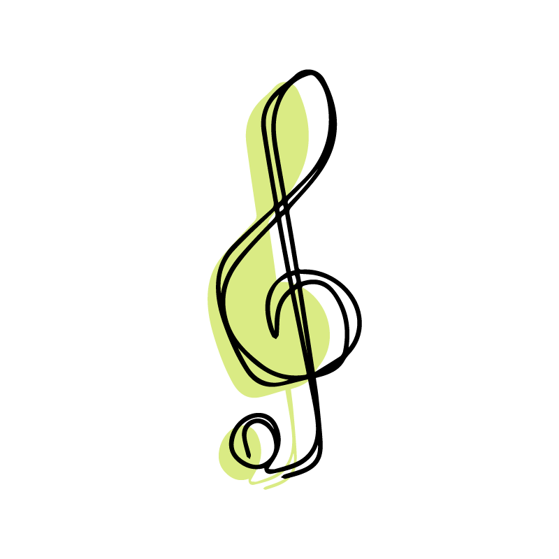 Poster salón diseño de nota musical minimalista - TenVinilo