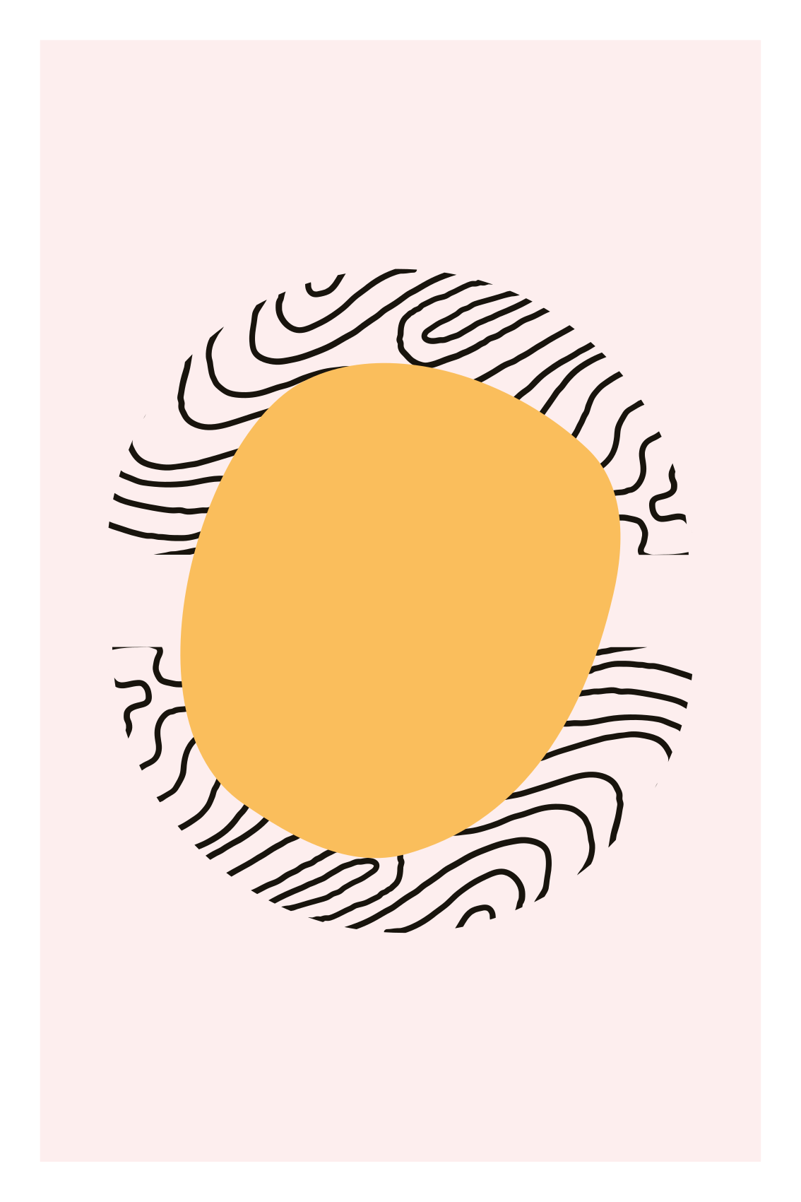 Poster salón líneas y forma amarilla - TenVinilo