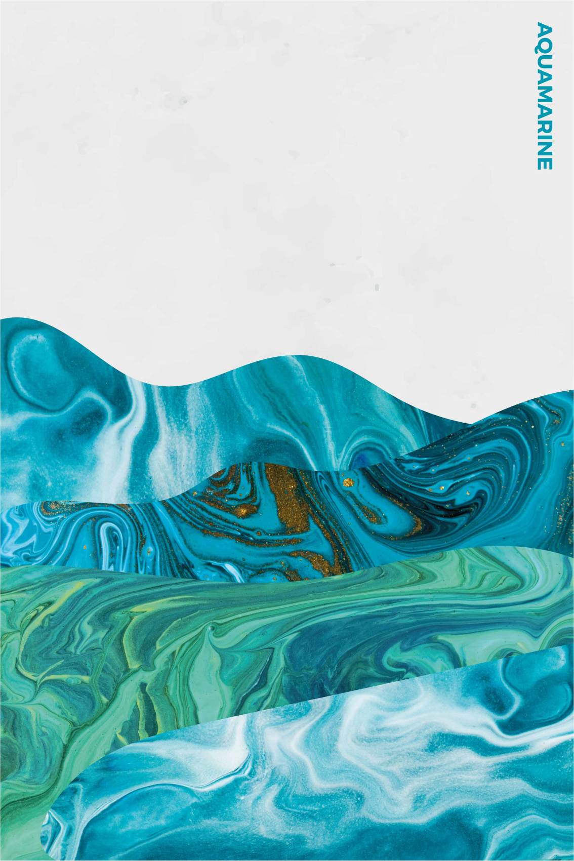 Poster salón líneas curvas aguamarina - TenVinilo