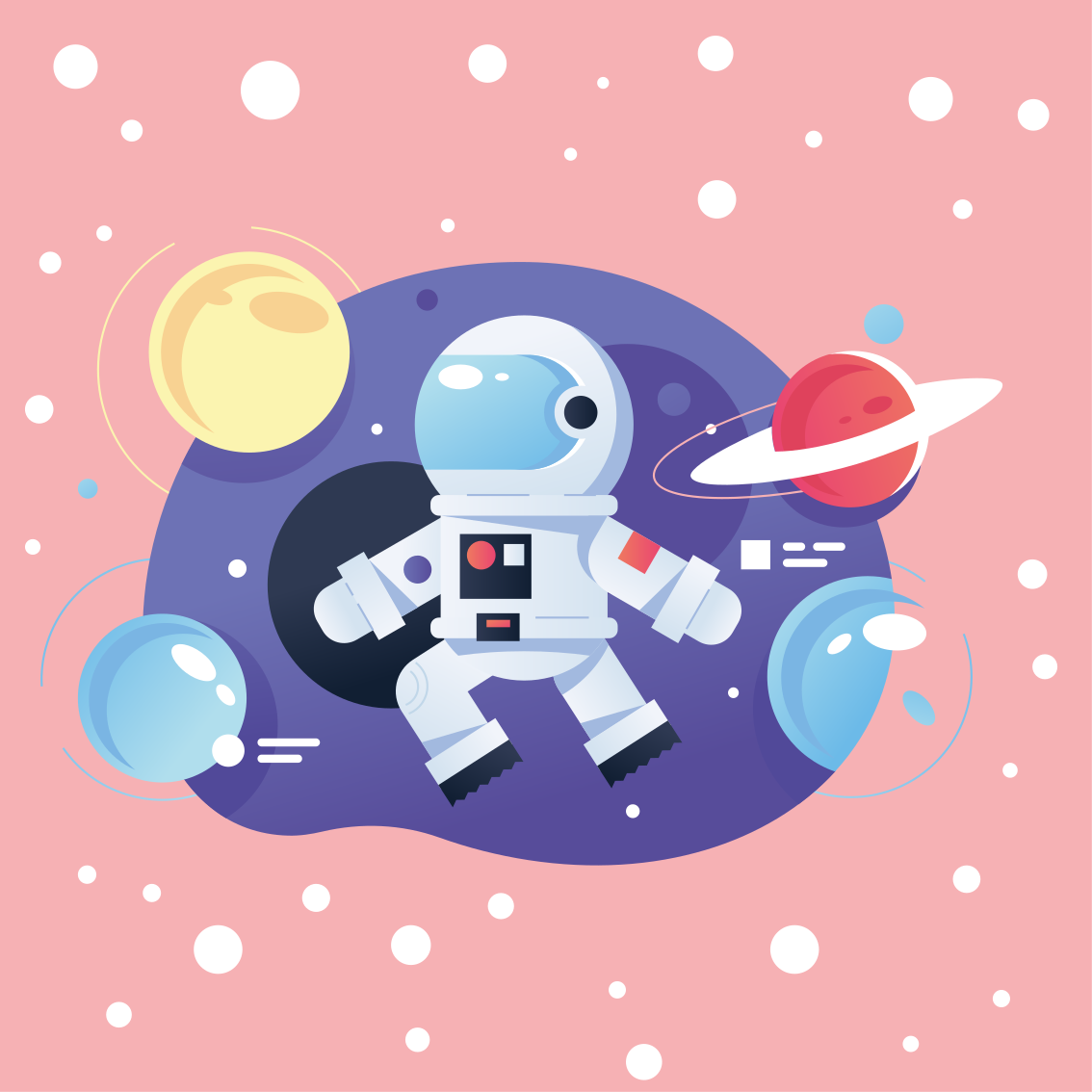 Poster dormitorio infantil símbolos de astronautas - TenVinilo