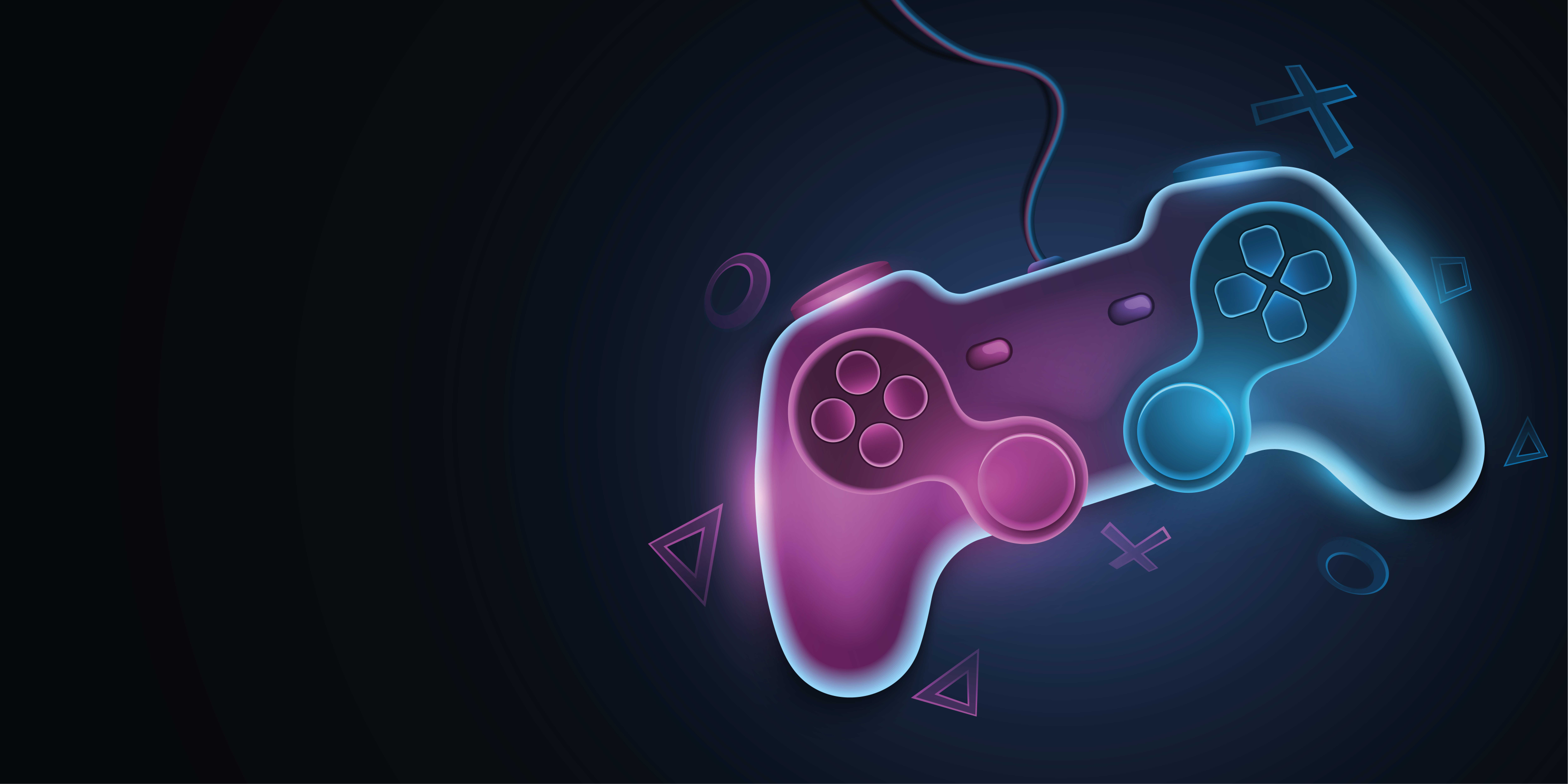 Poster videojuego gráficos de almohadillas de neón coloridas - TenVinilo